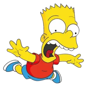 SCARED RED SHIRT, Cartoon, The_Simpsons, Bart_Simpson, easy, famous