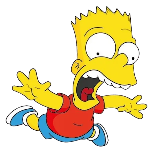 SCARED RED SHIRT, Cartoon, The_Simpsons, Bart_Simpson, easy, famous
