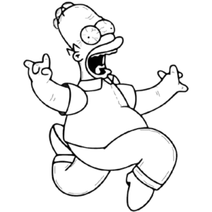 SCARED RUN POSE, Cartoon, The_Simpsons, Homer_Simpson, easy, US