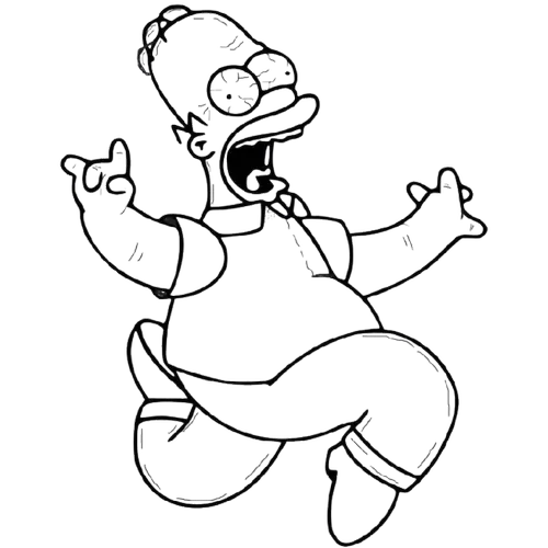 SCARED RUN POSE, Cartoon, The_Simpsons, Homer_Simpson, easy, US