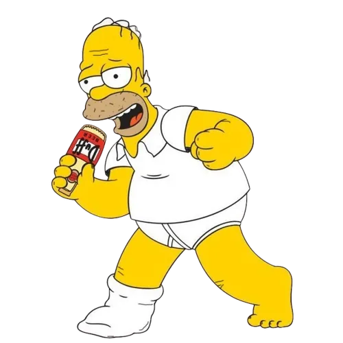 SING WHITE SHIRT, Cartoon, The_Simpsons, Homer_Simpson, easy, famous