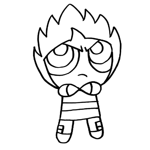 Sad Butch, Cartoon, The_Powerpuff_Girls, unknown_character, easy, famous