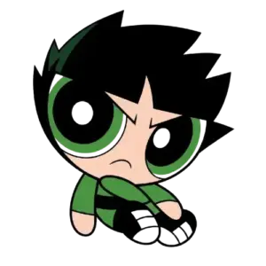 Sitting Butch, Cartoon, Powerpuff_Girls, Buttercup, easy, famous