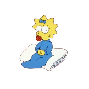 Sitting On Pillow, Cartoon, The_Simpsons, Maggie_Simpson, easy, famous