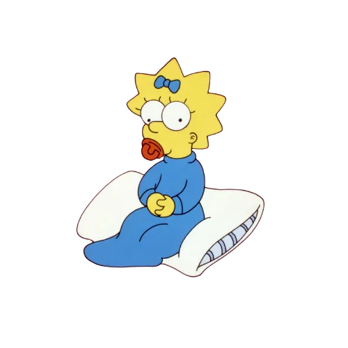 Sitting On Pillow, Cartoon, The_Simpsons, Maggie_Simpson, easy, famous