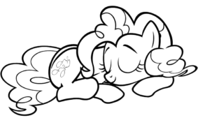 Sleeping Pony Coloring, Cartoon, cartoon, unknown_character, easy, US