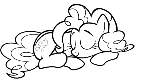 Sleeping Pony Coloring, Cartoon, cartoon, unknown_character, easy, US
