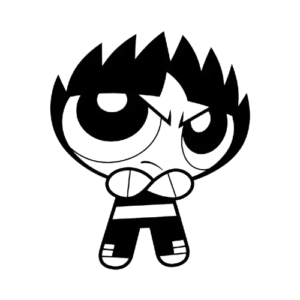 Smiling Butch, Cartoon, Powerpuff_Girls, Rowdyruff_Boys, easy, famous