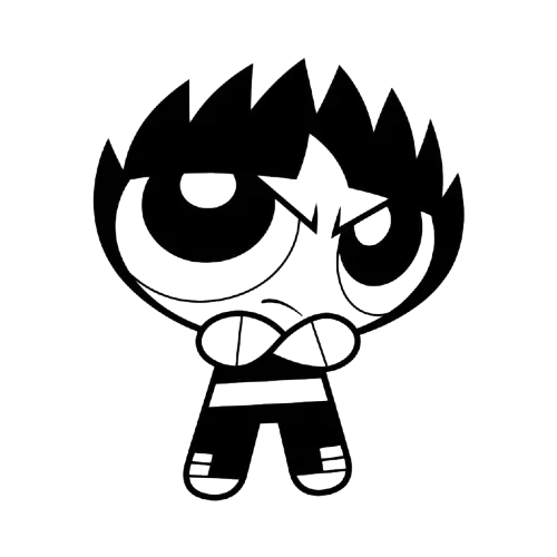 Smiling Butch, Cartoon, Powerpuff_Girls, Rowdyruff_Boys, easy, famous