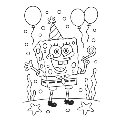 SpongeBob Party, Cartoon, SpongeBob_SquarePants, SpongeBob, easy, famous