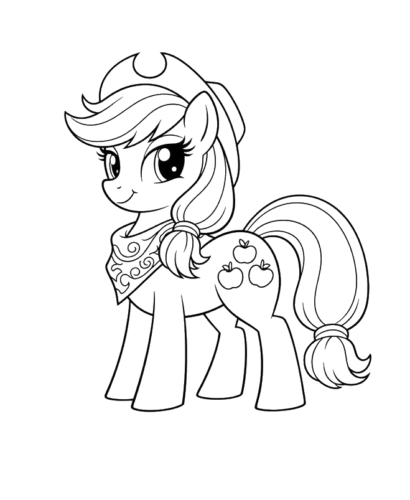 Standing Baby Pony, Cartoon, My_Little_Pony, applejack, easy, famous