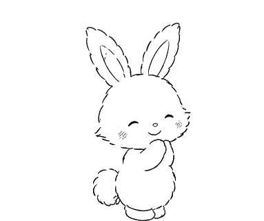 Standing Bunny, Cartoon, rabbit, easy, CN, JP