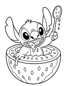 Stitch In Watermelon, Cartoon, Lilo_&_Stitch, Stitch, normal, famous