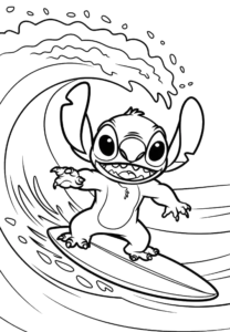 Surfing Stitch, Cartoon, Lilo_and_Stitch, Stitch, normal, famous
