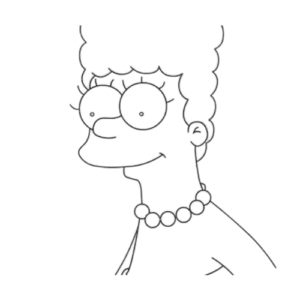 Thin Line Work, Cartoon, The_Simpsons, Lisa_Simpson, easy, famous