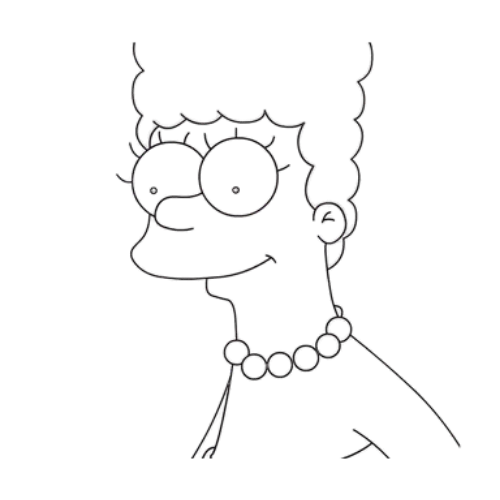 Thin Line Work, Cartoon, The_Simpsons, Lisa_Simpson, easy, famous