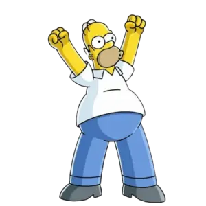 VICTORY POSE, Cartoon, The_Simpsons, Homer_Simpson, easy, famous
