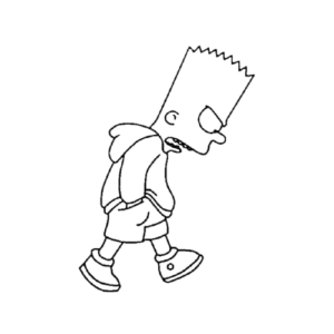 WALKING POSE, Cartoon, Simpsons, Bart_Simpson, easy, famous