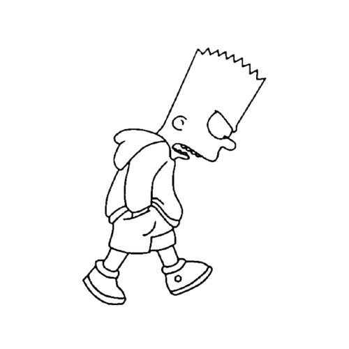WALKING POSE, Cartoon, Simpsons, Bart_Simpson, easy, famous