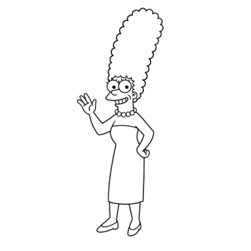 Waving Right Hand, Cartoon, The_Simpsons, Lisa_Simpson, easy, famous