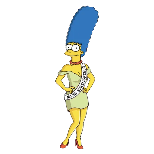 White Springfield Sash, Cartoon, The_Simpsons, Marge_Simpson, normal, famous