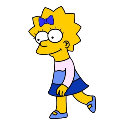 Walking Side Pose, Cartoon, The_Simpsons, Lisa_Simpson, easy, famous