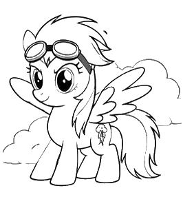 Flying Rainbow Dash, Cartoon, My_Little_Pony, no_color, easy, famous
