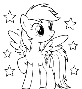 Litte Pegasus Sketch, Cartoon, my_little_pony, rainbow_dash, easy, famous