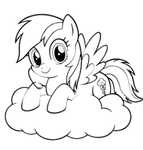 Standing Pony Outline, Cartoon, my_little_pony, rainbow_dash, easy, famous