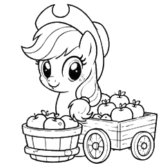 Big Eyes Pony, Cartoon, My_Little_Pony, Applejack, easy, famous