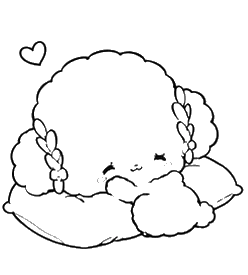 Sleeping Puppy Indoors, Cartoon, cute_sheep, easy, JP, KR