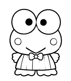 Frog Holding Drink, Cartoon, Sanrio, Keroppi, easy, famous