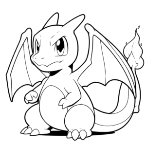 Adorable Charmander Sketch, Cartoon