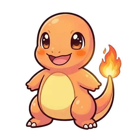 Baby Colorful Charmander, Cartoon