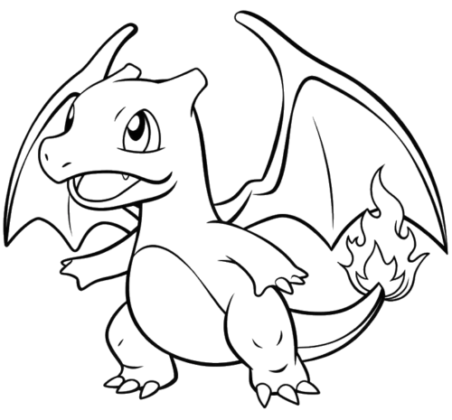 Adorable Tilted Charmander, Cartoon