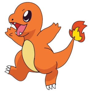 Cute Side View Fire Lizard, Cartoon