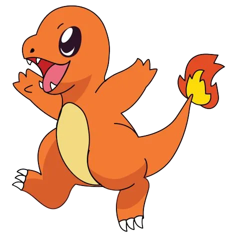 Cute Side View Fire Lizard, Cartoon