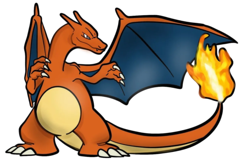 Waving Side View Charmander, Cartoon