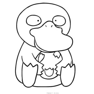 Cartoon Psyduck Outlinei, Cartoon