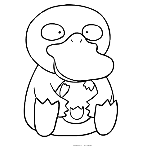 Cartoon Psyduck Outlinei, Cartoon