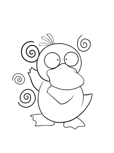 Cute Psyduck Outline, Cartoon