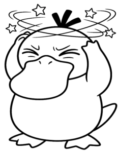 Simple Psyduck Outline, Cartoon