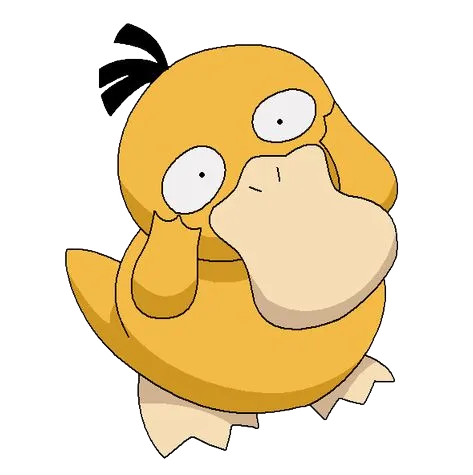 Cute Yellow Psyduck, Cartoon