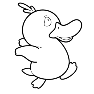 Psyduck Black and White, Cartoon