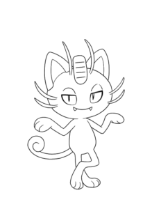Meowth Line Art, Cartoon