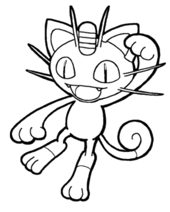 Simple Meowth Outline, Cartoon