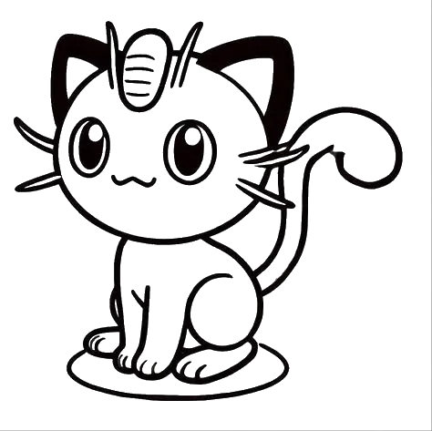 Cute Kitty Outline, Cartoon