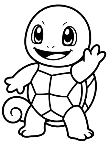 Cute Squirtle Outline, Cartoon