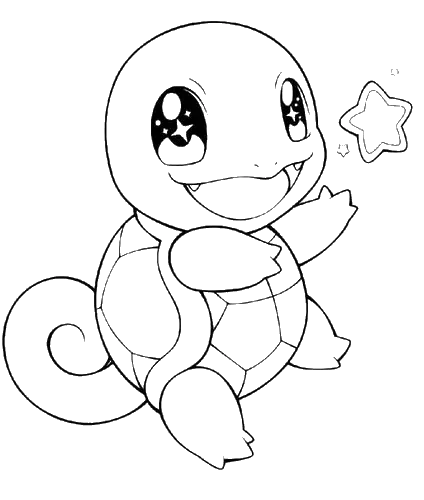 Baby Squirtle Outline, Cartoon