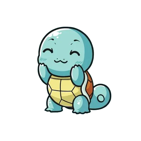 Cute Water Squirtle, Cartoon, Pokemon, Squirtle, easy, famous